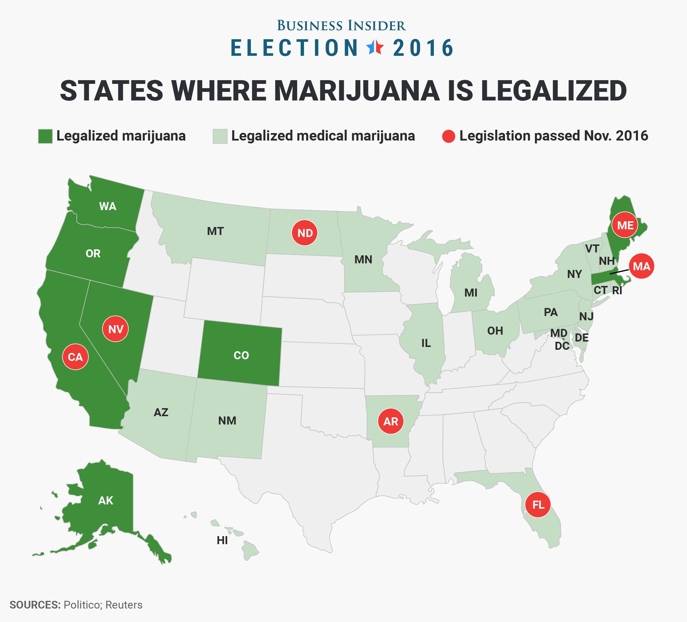 marijuana weed map states legalized medical legal where recreational election state insider business laws federal smoking businessinsider government toke housing